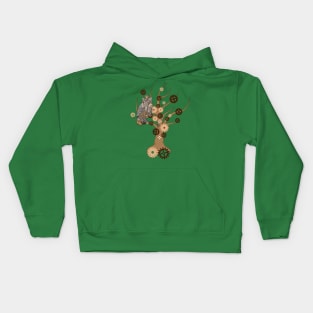 Steampunk Owl and Tree Kids Hoodie